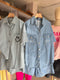 Denim shirt with short set